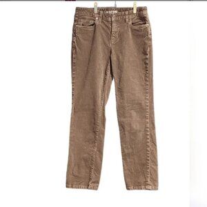 Lands' End Mid Rise Straight Corduroy Pants Brown Size 6 Petite